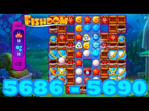Fishdom Level 5686 - 5690 HD Walkthrough | 3 match puzzle | gameplay | android | 5687 | 5688 | 5689