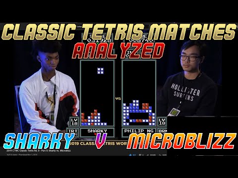 Sharky vs Microblizz MATCH BREAKDOWN | Classic Tetris Matches Analyzed CTWC 2019