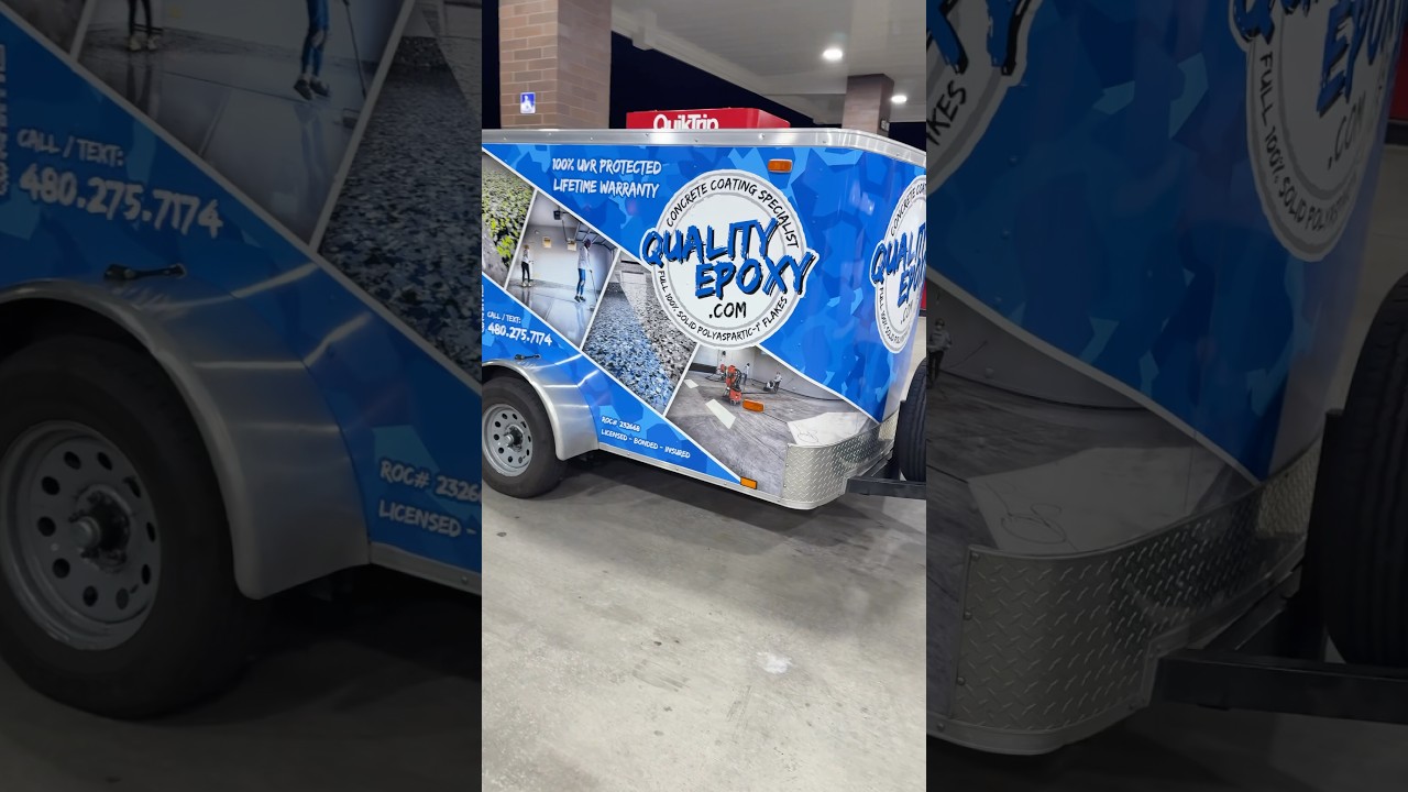 Quality Epoxy, FULL polyaspartic 1” flakes #polyaspartic #garagefloorcoating #qualityepoxy #mancave