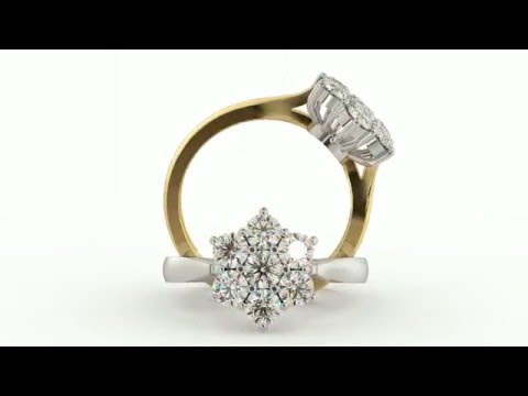 7 Stone Round cuts Cluster Diamond Ring (HRRTR244 ) - shiningdiamonds.co.uk