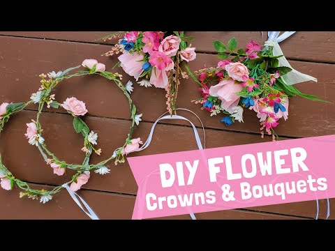 DIY Flower Girl Crowns &  Bouquets