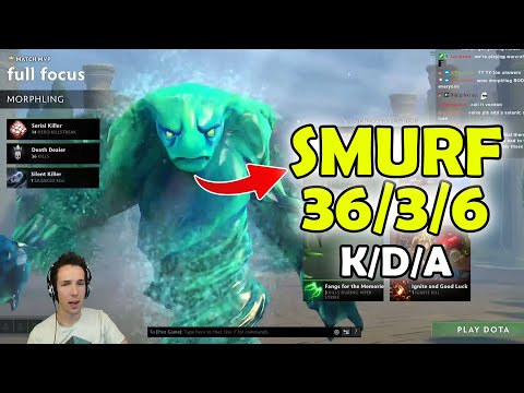 Grubby encounters a Smurf