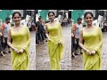 Jannat Zubair Elegant Yellow Saree Look Behind The Scenes At Laughter Chefs ️