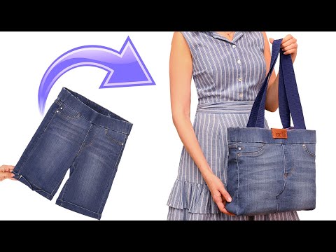 How to sew simply a bag out of old jeans - idea how to reuse!