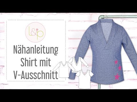 Nähanleitung lillesol Shirt mit V-Ausschnitt nähen