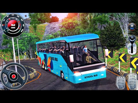 Hill Coach Bus Driving Simulator - Mobile Bus Transporter Offroad Drive - Android GamePlay