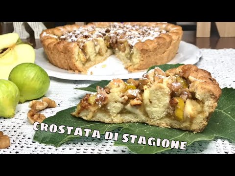 RICETTA CROSTATA DI STAGIONE FICHI MELE E NOCI