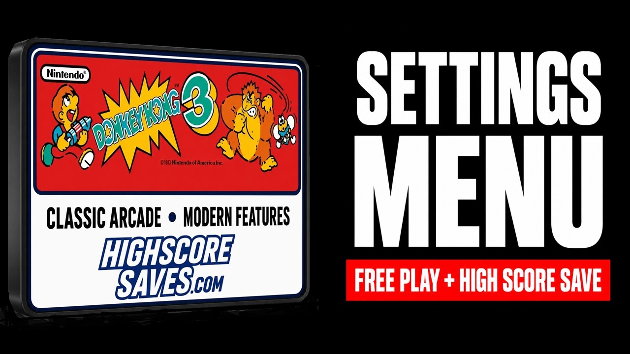 Donkey Kong 3 settings menu video guide