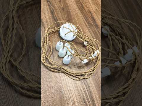 Люстра павук на 5 ламп Едісон розетка 120 мм біла з проводом капучино