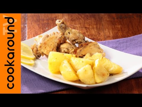Pollo al limone con patate / Ricetta greca