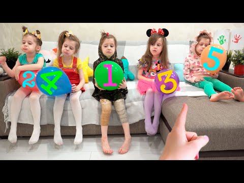 Eva learning colored numbers | Ева учит