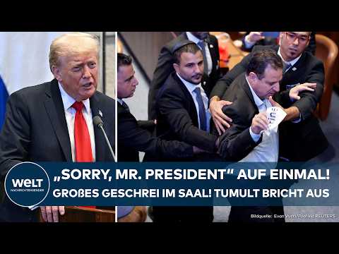 ISRAEL: Bei Trump-Rede! Auf einmal großes Geschrei! Abgeordnete sorgen für Tumult in der Knesset