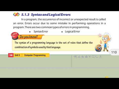 Errors Syntax Error Logical Error Syntax Errors And Logical Errors Class 8 Computer Unit 5