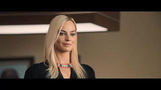 Margot Robbie uncomfortable skirt interview scene 