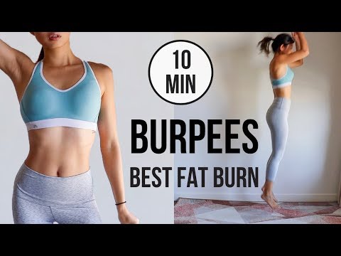 BEST BURPEE WORKOUT (10 VARIATIONS) FOR FULL BODY FAT BURN & FLAT BELLY! 10 mins HIIT ~ Emi thumnail