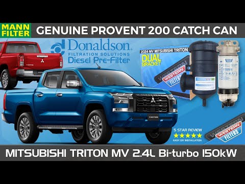 MV Mitsubishi Triton Provent Catch Can and Donaldson Diesel Pre - Filter Installation