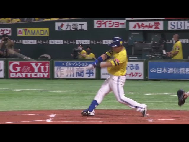 【1回裏】ホークス・中村晃 通算1001本目のヒットは先制タイムリー2ベース!! 2020/9/18 H-E