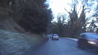 preview picture of video 'Driving Along Wyche Road B4218 & Wells Road A449, Malvern, Worcestershire, UK 17th December 2010'