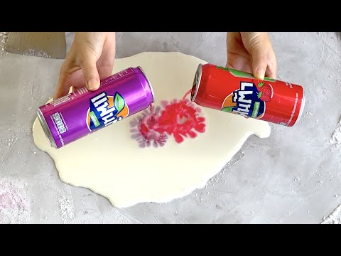 Ice Cream Rolls - how to make mixing Fanta Strawberry & Fanta Grape to delicious fried Ice Cream