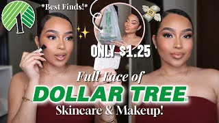 FULL FACE OF DOLLAR TREE MAKEUP TUTORIAL 💄🌳 $1.25 Makeup & Skincare Products YOU NEED!