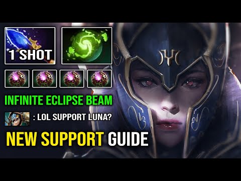 How to Play LUNA as a Support with 1st ITEM Scepter Ultimate Eclipse 1 Shot Enemy Carry Dota 2