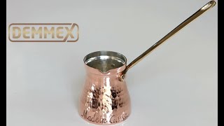 How DEMMEX Copper Turkish Coffee Pot is Handcrafted (DEMMEX SS1 Turkish Coffee Pot) & First Cleaning