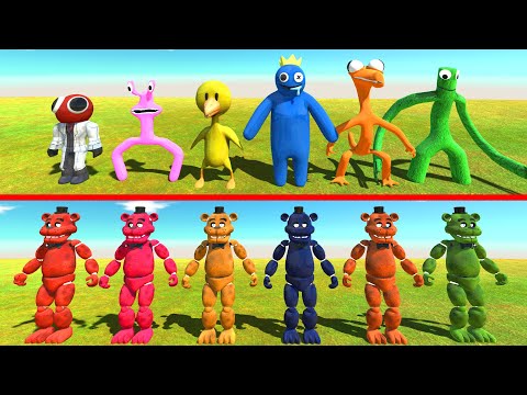 6vs6 Rainbow Friends VS Freddy Fazzbear - Animal Revolt Battle Simulator