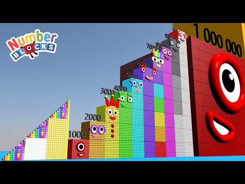 Looking for Numberblocks Step Squad 1 to 30 vs 1000 to 10 MILLION HUGE Standing Tall Numbers Pattern