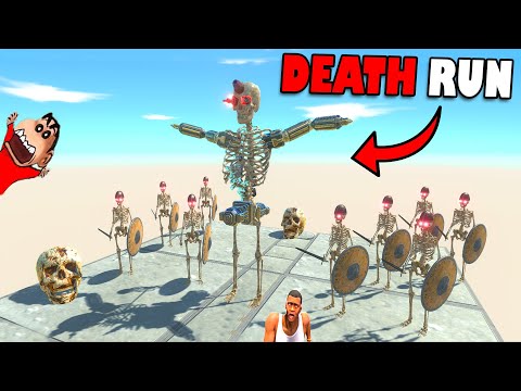 EVIL SKELETON WARRIOR DEATH RUN CHOP vs SHINCHAN & HAMID-T in Animal Revolt Battle Simulator Hindi