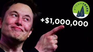 The Moment Elon Musk Donated $1,000,000 to TeamTrees - #Treelon