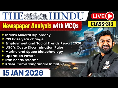 The Hindu Analysis - 15th January | The Hindu Newspaper Today with MCQs | Aasim Sir