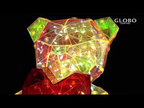 Lampa decor Globo BRONDAR plastic, rosu, pink, transparent, efect cristal, LED, 0.5W, 3500K - 28058K