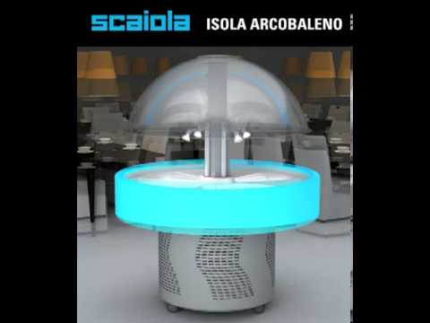 video 1, Buffet réfrigéré central rond avec étagère