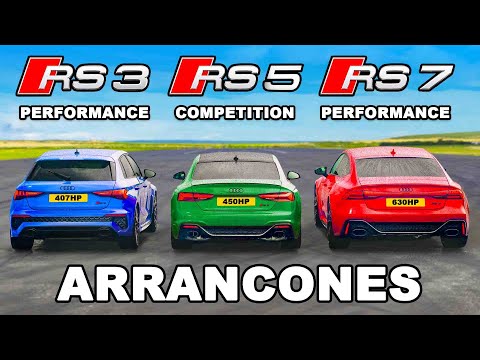 Audi RS3 vs RS5 vs RS7 más rápido: ARRANCONES