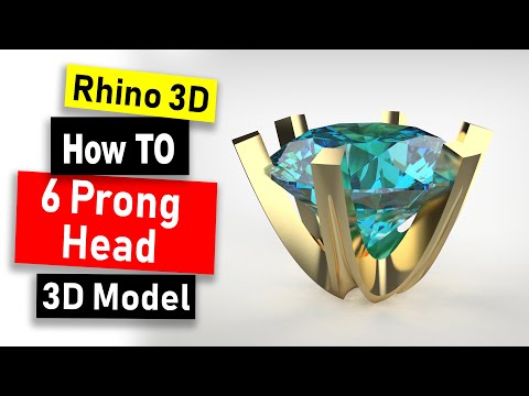 6 Prong Head Engagement Ring 3D Modeling in Rhino 3D: Jewelry CAD Design Tutorial #99