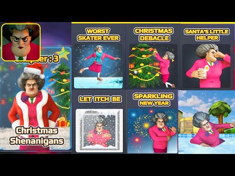 Scary Teacher 3D - All Christmas Shenanigans Levels - New Year PRANK