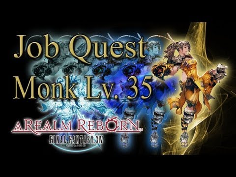 Final Fantasy XIV: A Realm Reborn - Monk Job Quest L.35 - Shoulder Tackle Learned, yeay stun skill