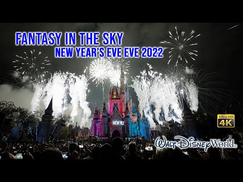 Fantasy in The Sky Fireworks New Year’s Eve Eve Full Show 4K Walt Disney World 2022 12 30