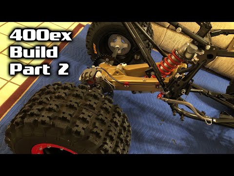 Honda 400ex Build Assembly - Part 2 - Swingarm, Linkage, Shock, Axle, Sprocket, Rotor, Hubs, Wheels