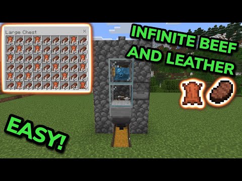 EASIEST 1.21 COW FARM TUTORIAL in Minecraft Bedrock (MCPE/Xbox/PS/Nintendo Switch/PC)