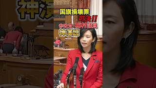 国旗損壊罪がついに成立！参政党梅村議員が国会で渾身の討論！ #政治  #日本 #伝統文化 #文化