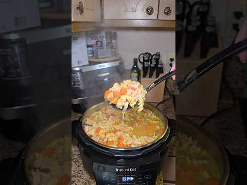 A big pot of mom's chicken noodle soup cures everything! 🥣 #Dinner #Recipe #Cooking #EasyRecipe