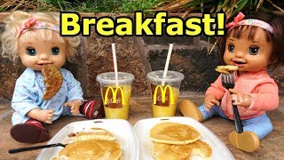 BABY ALIVE Ruby Snow Gets A SURPRISE Visit And Watches Sunrise And Eats McDonalds Breakfast!