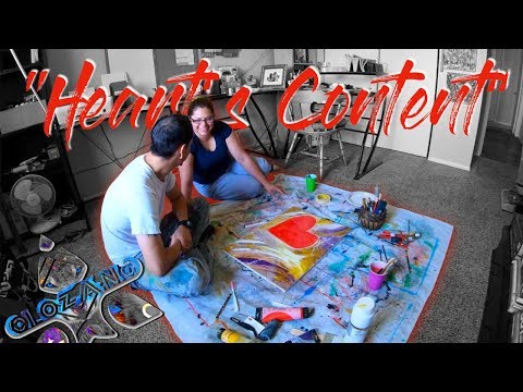 Abstract Painting Time Lapse, Acrylics "Heart's Content"