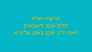 פרשת וישלח סולם יעקב והשבטים