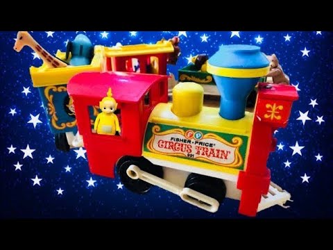 Vintage FISHER PRICE Circus Train and Animals with TELETUBBIES TOYS Video!