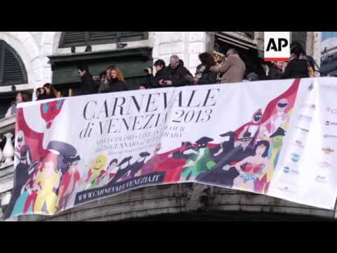Start of the Venice Carnival with the 2013  theme of 'colours'