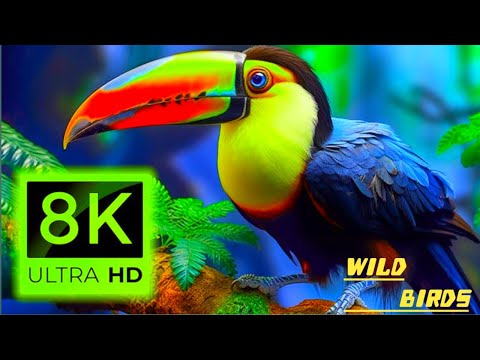 Tropical Birds with Names and Sounds in 4K - Scenic Relaxation 🦜