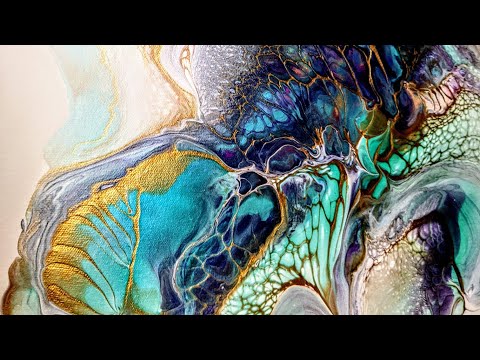 #59. Stunning Acrylic Fluid Pour ~ Fluid Art Tutorial ~ #TLP ~ Large Canvas