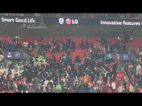 Hungary fans clash with police during England's World Cup qualifier at Wembley Stadium